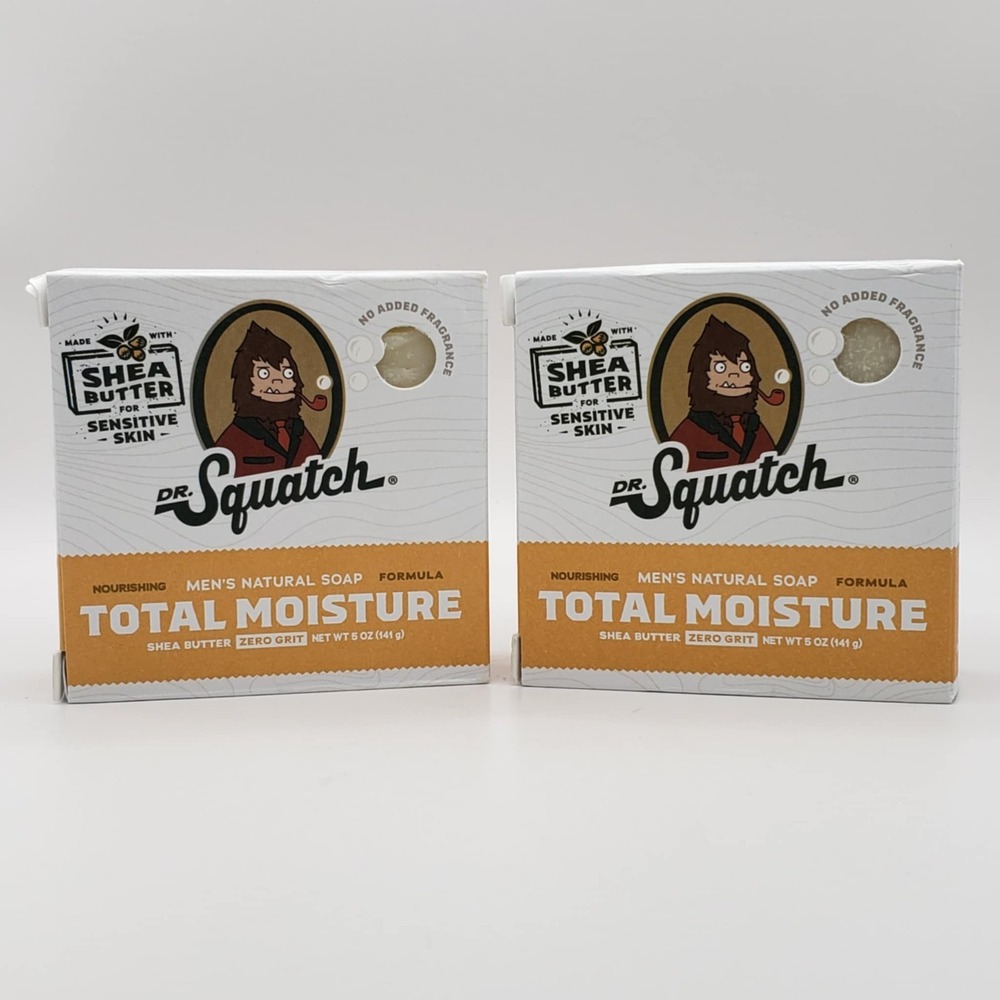 Dr. Squatch Total Moisture Shea Butter Sensitive Skin Natural Soap Bar 5oz -2 Pk
